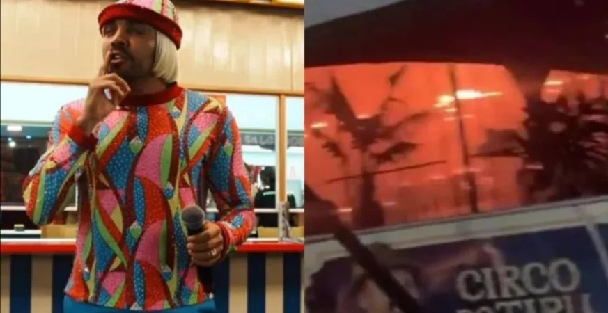 Circo de Tirullipa pega fogo em Natal (RN), e humorista lamenta pelas redes sociais