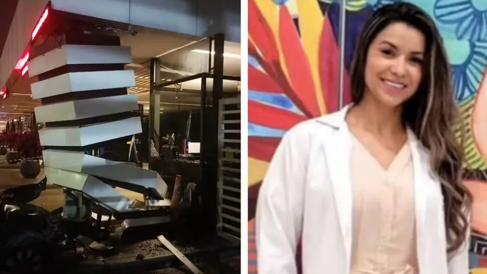 Mulher morre após bater carro em coluna da portaria de condomínio em Alphaville