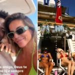 Virginia Fonseca comemora aniversário de Vini Jr em iate de luxo na Itália