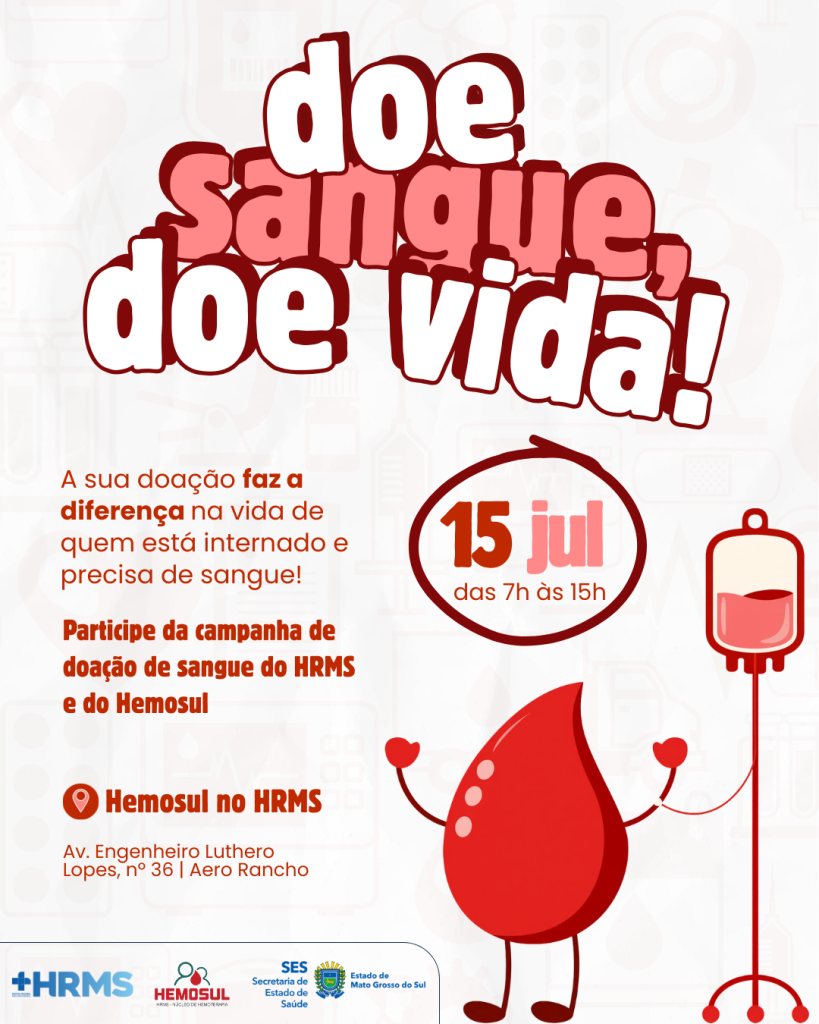 Para reforçar estoques durante inverno, Dia D de doação de sangue será quarta no HRMS