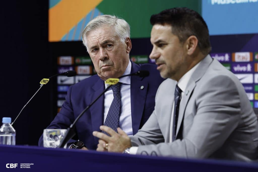 Carlo Ancelotti e Rodrigo Caetano