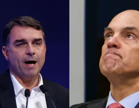 Flávio diz que Moraes faz advocacia administrativa e que mulher do ministro ganha para fingir que advoga